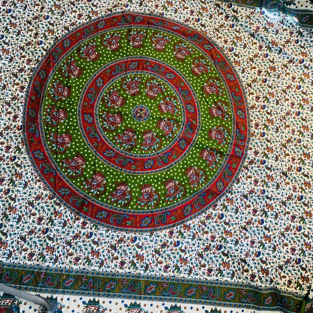 Anthropologie Queen Mandala Indian Cotton Bedspread or Wall Tapestry